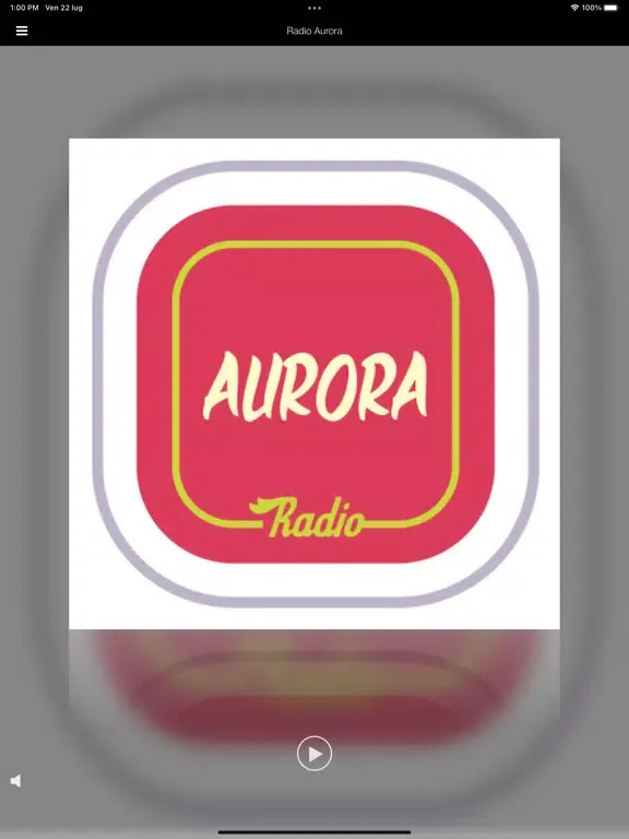 Tangkapan layar Radio Aurora app iPad 