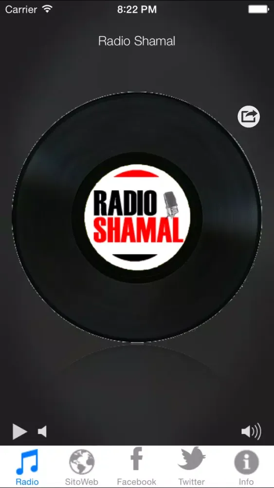 Capturas de tela do Radioweb Shamal