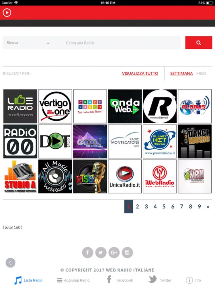 Web Radio Italiane iPad  Ekran Görüntüleri