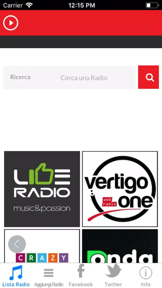 Web Radio Italiane Ekran Görüntüleri