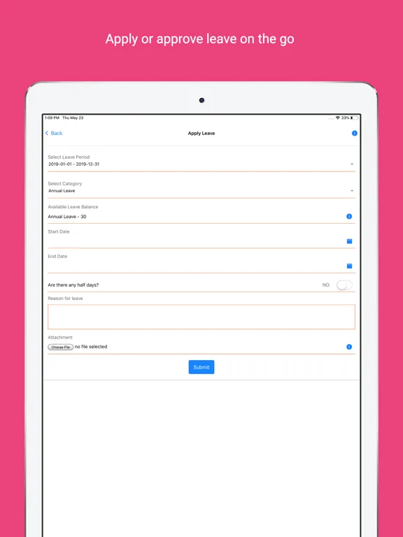 InnBuilt Mobile Attendance App iPad  스크린샷