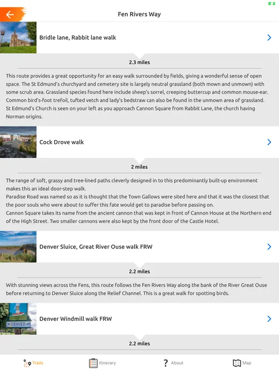 Capturas de tela do Walk West Norfolk iPad 