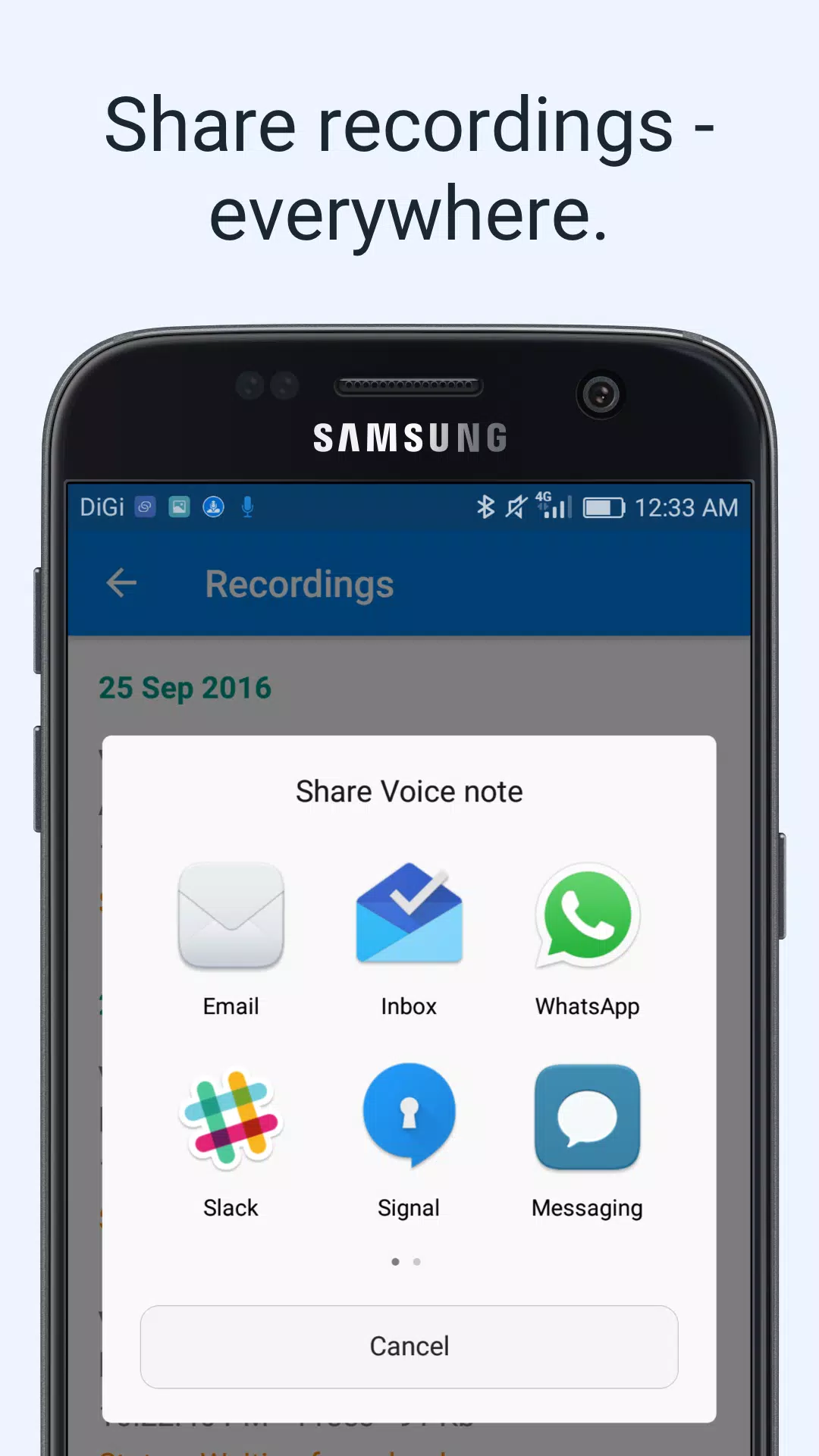 VoiceDrop (Audio To Dropbox) Screenshots