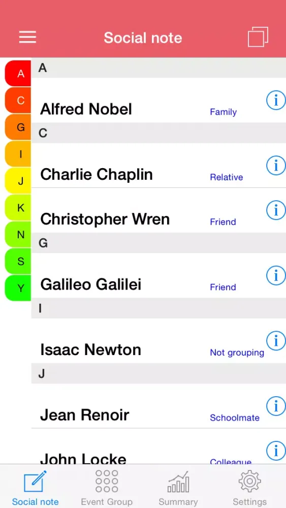 ANote - Simple event management app Screenshots