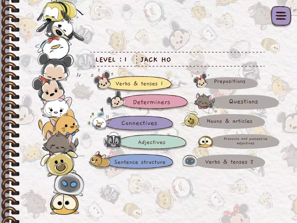 Tangkapan skrin Disney Grammar Land iPad 