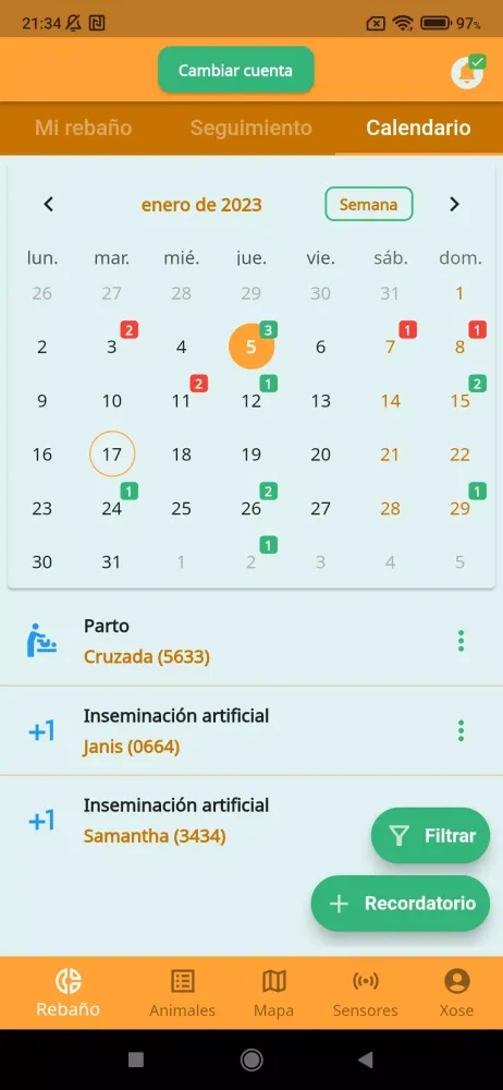 Capturas de tela do Rumi