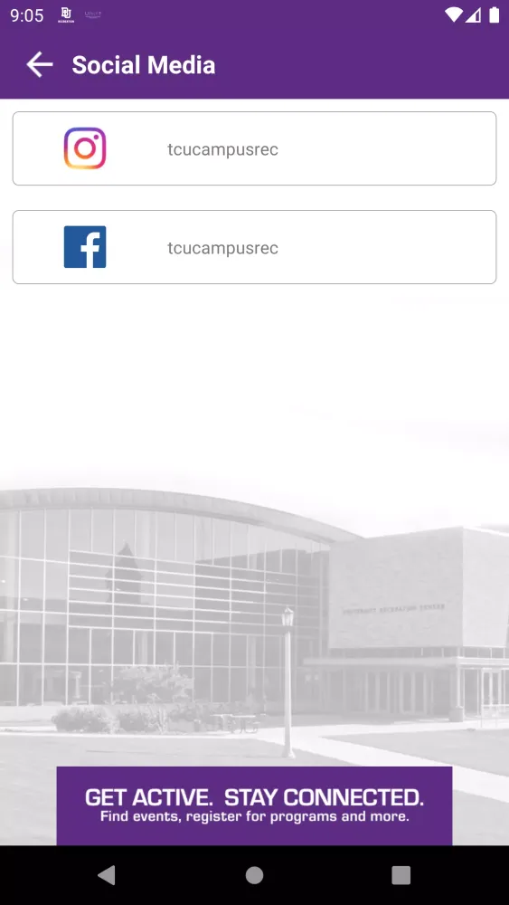 ภาพหน้าจอของ TCU Campus Recreation