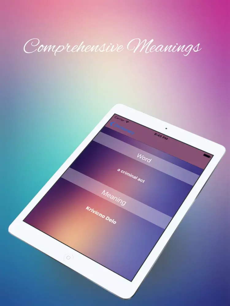 English to Serbian Dictionary Free iPad  स्क्रीनशॉट