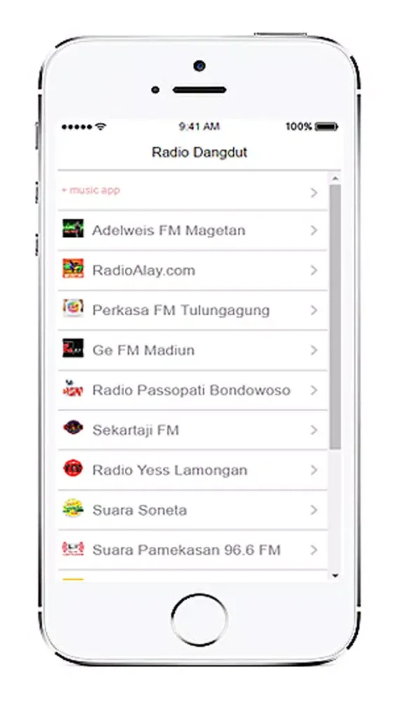 Tangkapan skrin Radio Dangdut