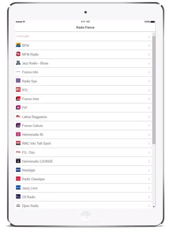 Capturas de tela do Radio France FM Online iPad 