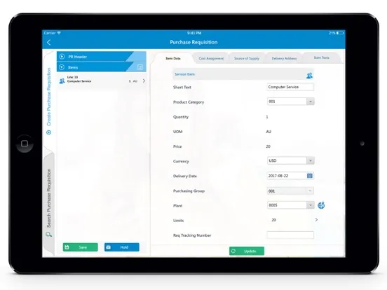 Captures d'écran de mShop -Mobile Purchase Requisition & Shopping Cart iPad 