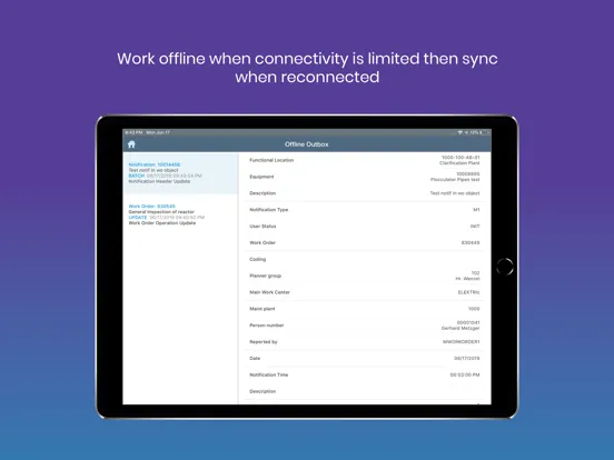 mWorkOrder iPad  Screenshots