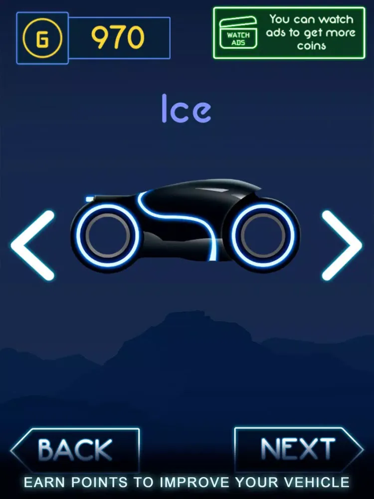 Capturas de tela do Neon Cycle Rider iPad 
