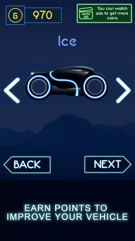 Capturas de tela do Neon Cycle Rider