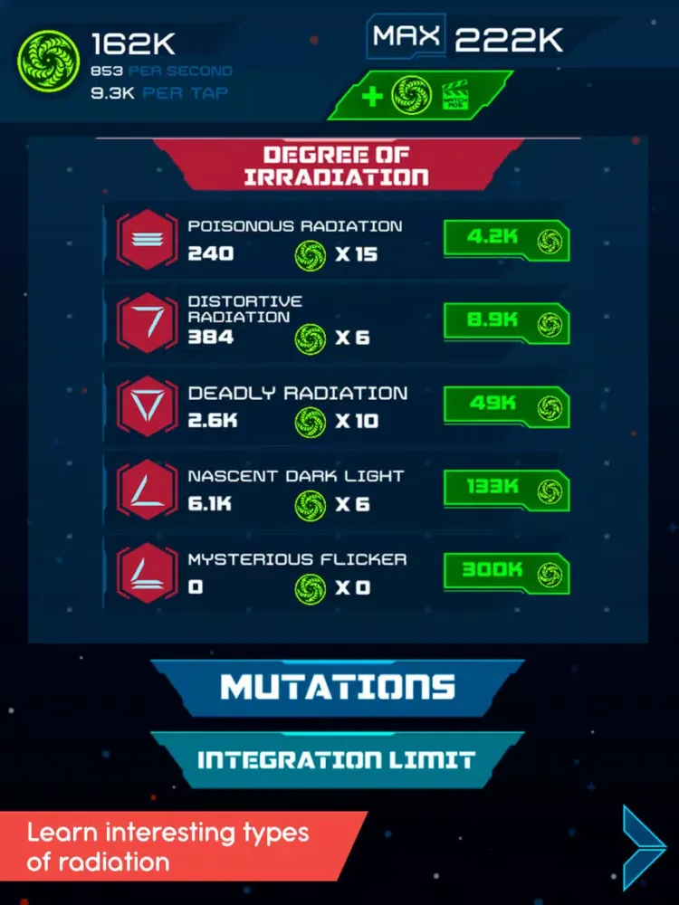 Galaxy Explore: Sci Fi Clicker iPad  Screenshots