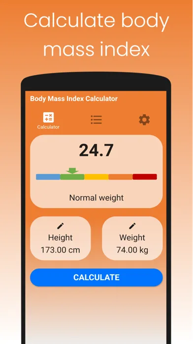 Скриншоты Body Mass Index Calculator App