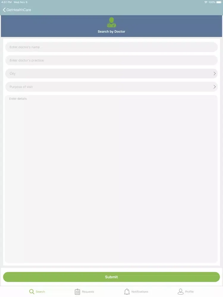 Скриншоты GetHealthcare iPad 