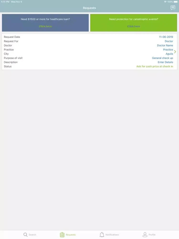Скриншоты GetHealthcare iPad 