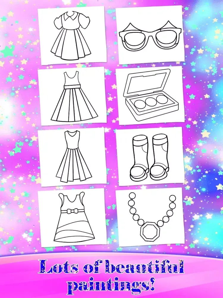 تصاویر Glitter Fashion Art Coloring iPad 