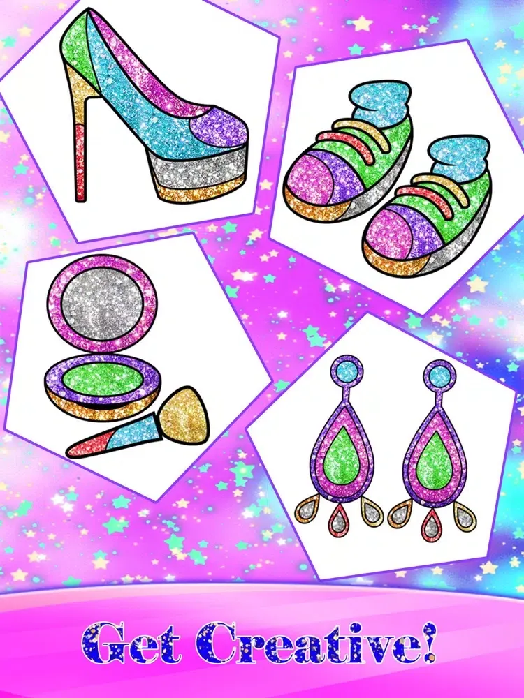 تصاویر Glitter Fashion Art Coloring iPad 