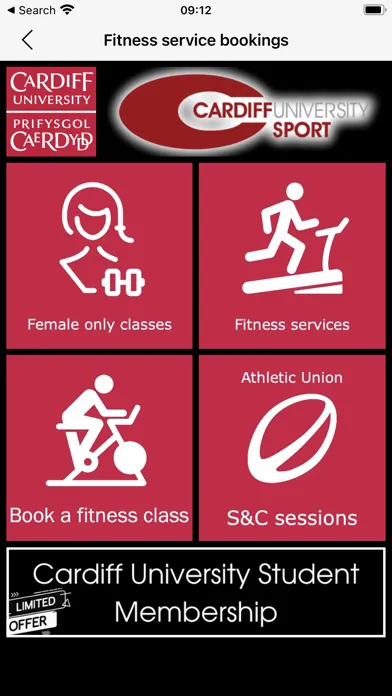 Zrzuty ekranu Cardiff Uni Sport