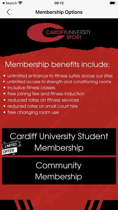 Zrzuty ekranu Cardiff Uni Sport