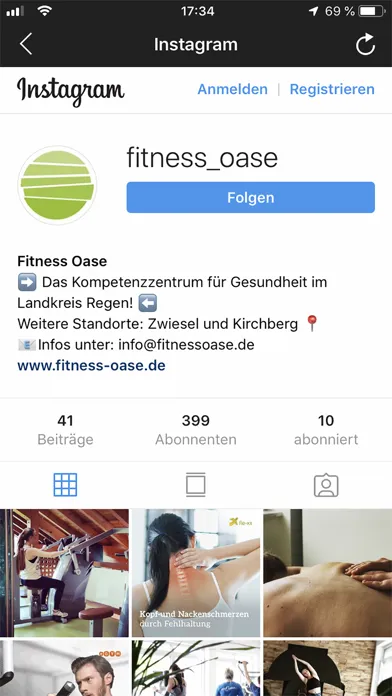 Tangkapan layar Fitness Oase