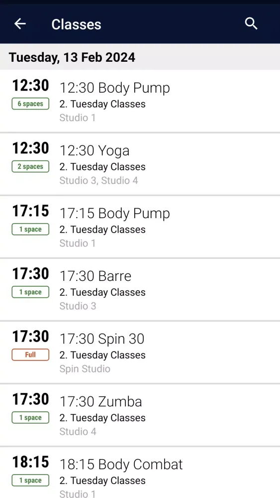 Zrzuty ekranu Newcastle University Sport App