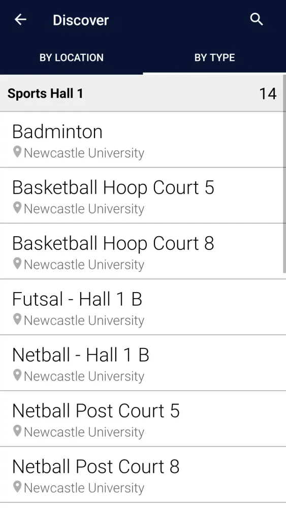 Zrzuty ekranu Newcastle University Sport App