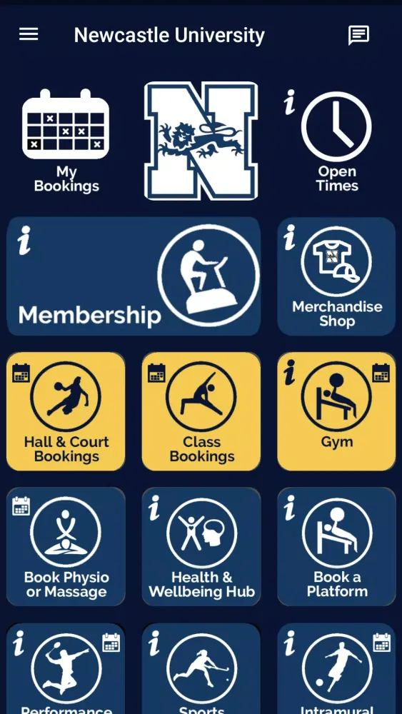 Zrzuty ekranu Newcastle University Sport App