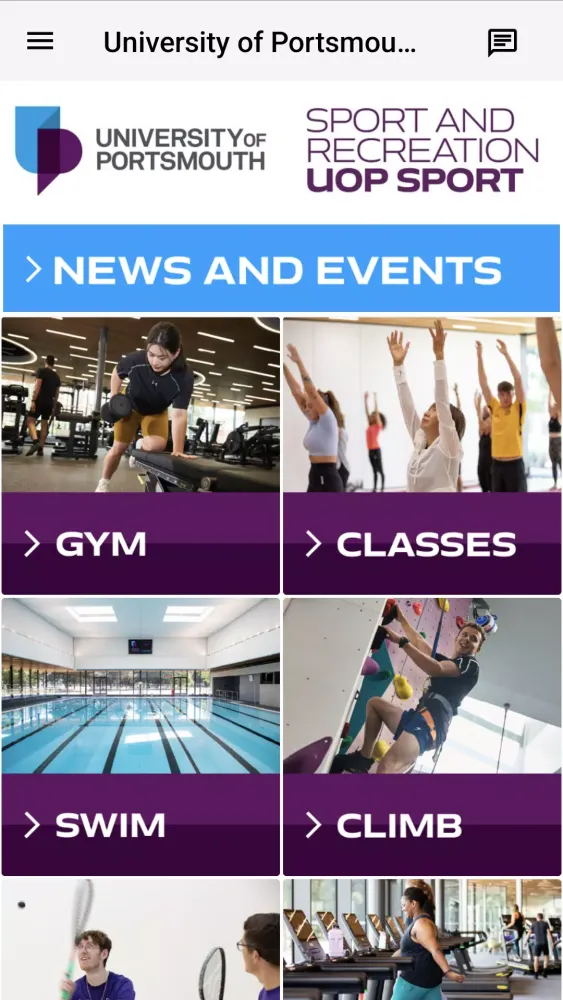 University of Portsmouth Sport Screenshots