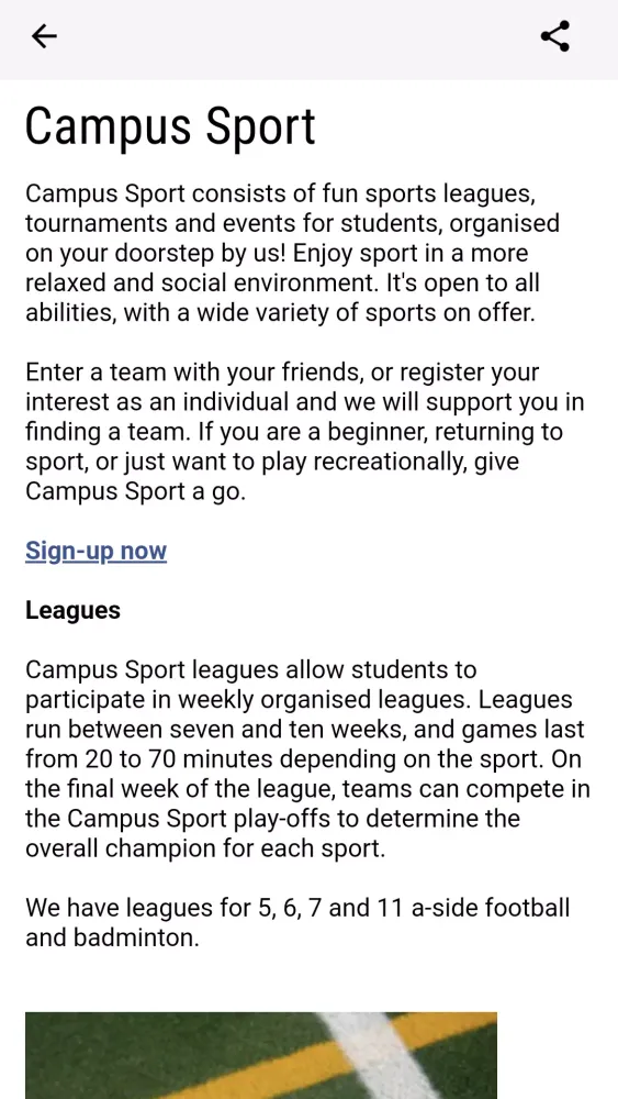 University of Portsmouth Sport Screenshots