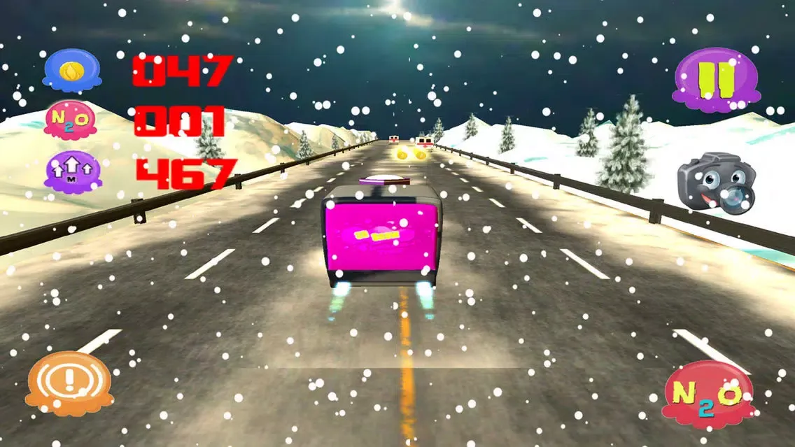 3D Snow Ice Cream Kids truck Traffic Driving - Free Racing Game Screenshots