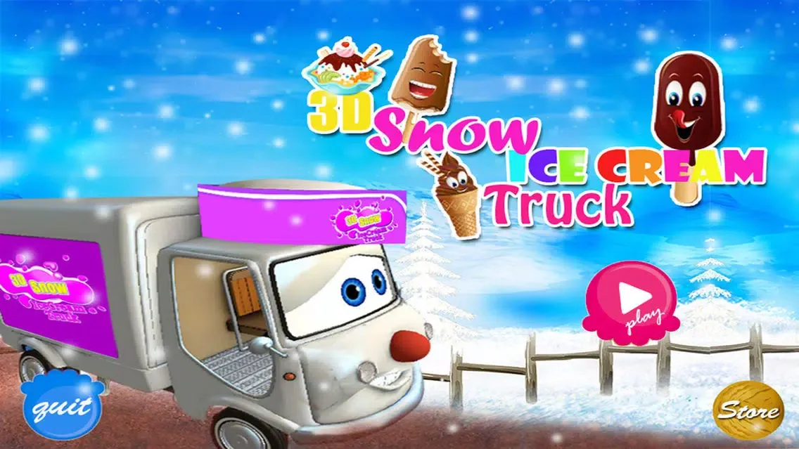 3D Snow Ice Cream Kids truck Traffic Driving - Free Racing Game Screenshots