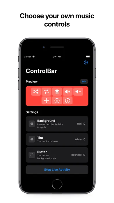 ControlBar - Music Menu Bar应用截图