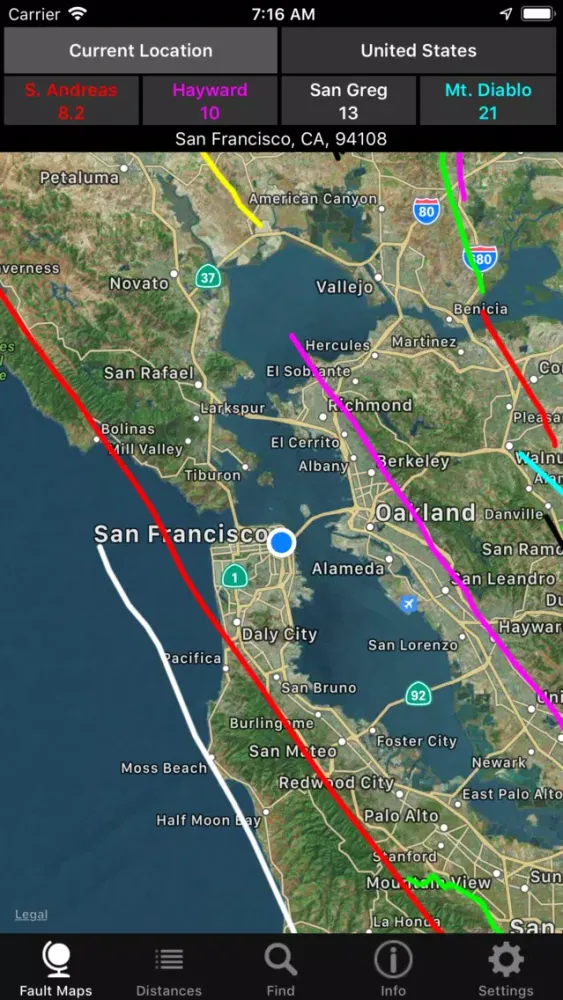 U.S. Earthquake Faults Screenshots