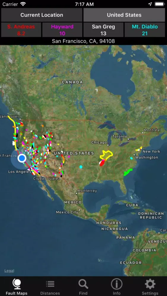 U.S. Earthquake Faults Screenshots