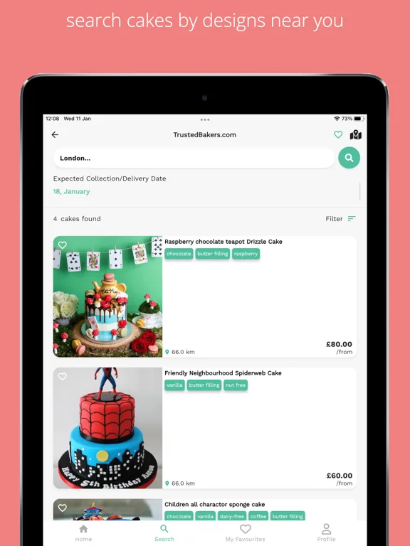 Tangkapan skrin Trusted Bakers iPad 