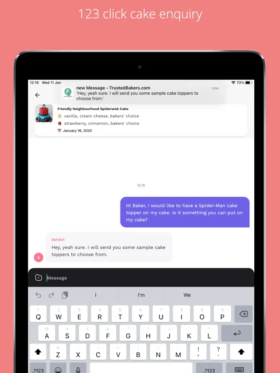 Tangkapan skrin Trusted Bakers iPad 