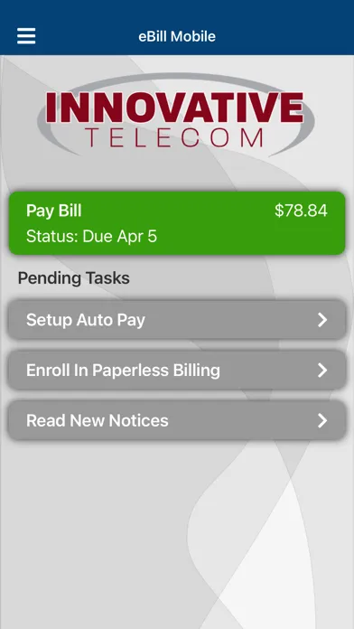 InnoTel eBill Screenshots