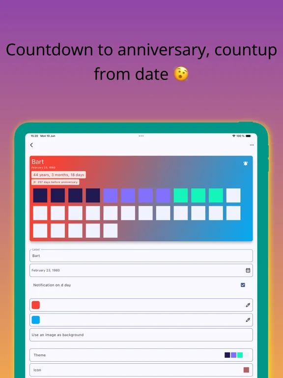 Captures d'écran de Anniversaries: Dates & Alerts iPad 
