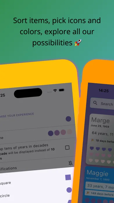 Captures d'écran de Anniversaries: Dates & Alerts