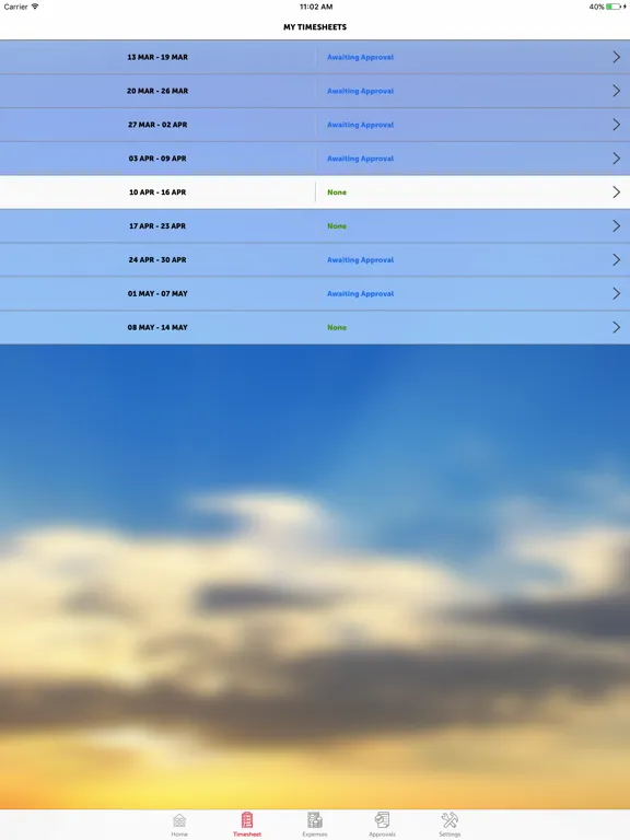 InTime – The Mobile Timesheet and Expenses App fro iPad Screenshots