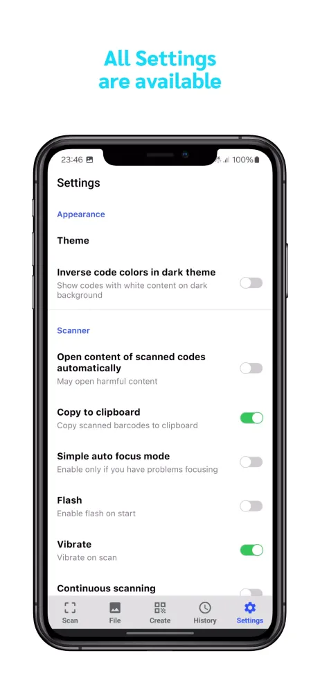iCenter iOS-QR Barcode scanner Screenshots