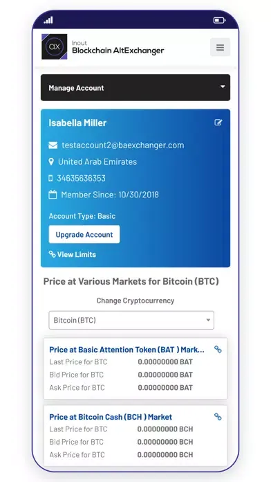 Inout Blockchain AltExchanger Screenshots