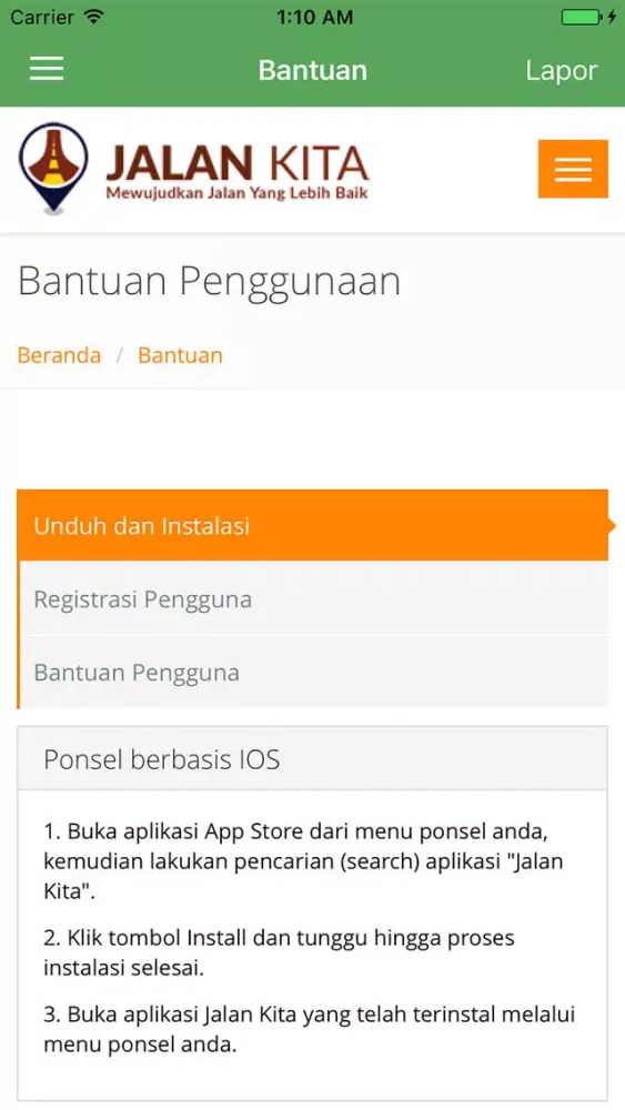 تصاویر Aplikasi Jalan Kita