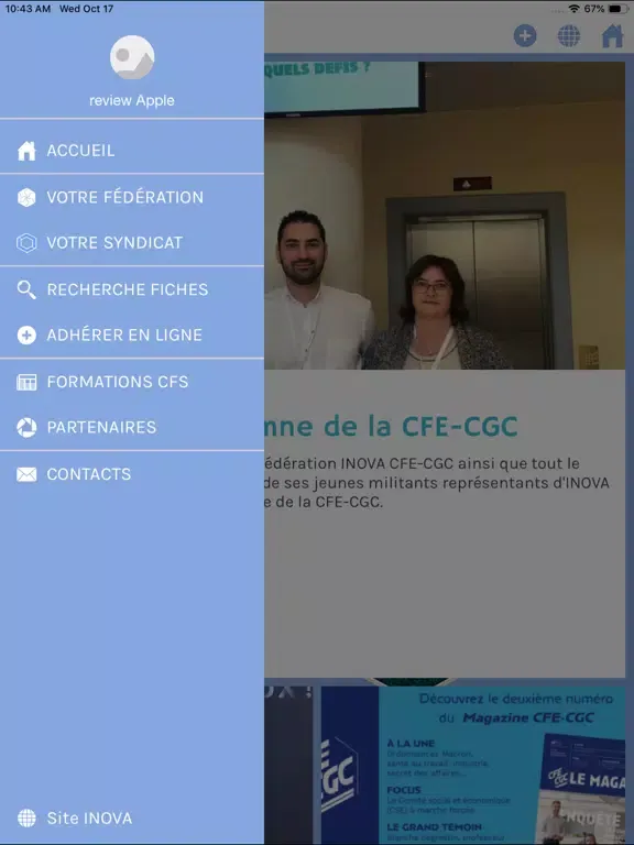 Capturas de tela do INOVA CFE-CGC iPad 