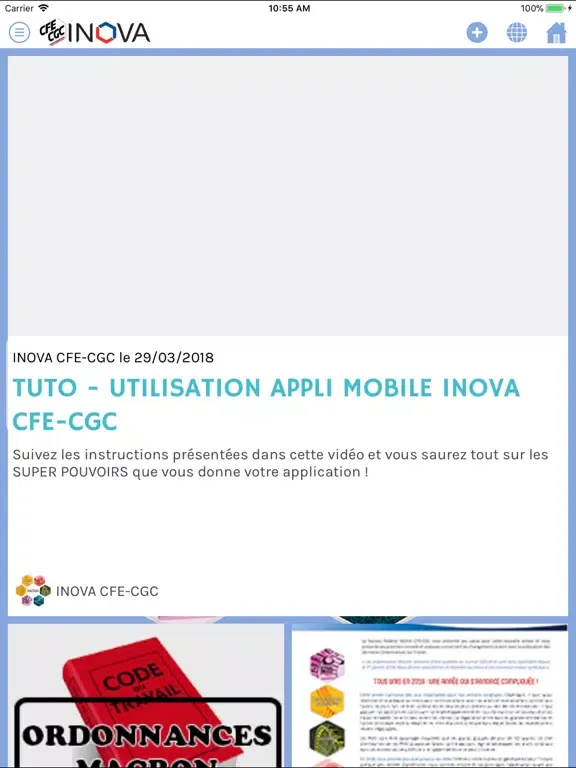 Capturas de tela do INOVA CFE-CGC iPad 