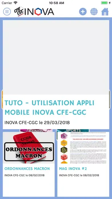 Capturas de tela do INOVA CFE-CGC