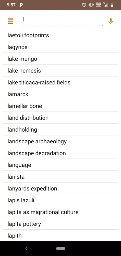 Captures d'écran de Archeology Dictionary